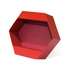 Коробка для цветов «Шестиугольник», Красный 250x220x90