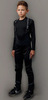 Детский утеплённый лыжный костюм Nordski Jr. Base Lime-Black с высокой спинкой