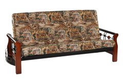 Кровать "Футон PS 900 Futon" 90*220 см (без матраца - решетка металлическая) —  Rose Oak (Темная вишня)  (MK-1936-RO)
