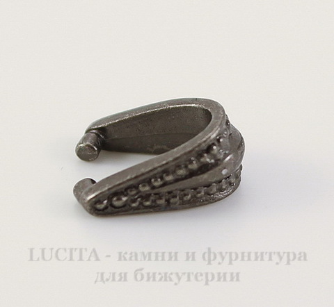 Держатель для кулона TierraCast "Королевский" 10х9х5 мм (цвет-черный никель)