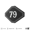 Номерок на дверь квартиры 79, для кабинета, офиса, шильдик 9 х 7 см, черный, Айдентика Технолоджи