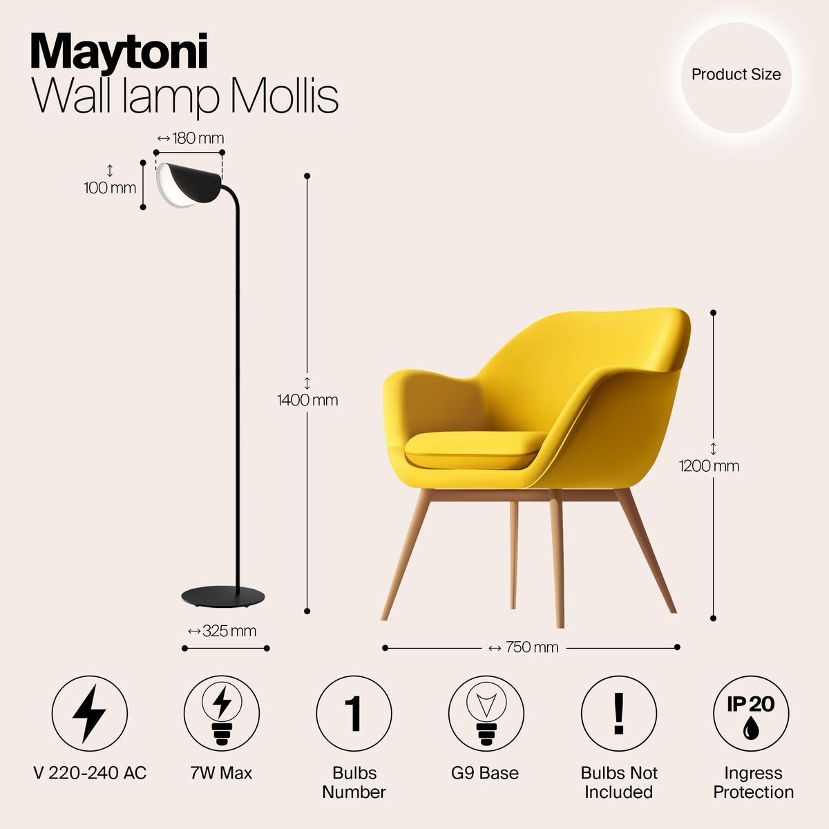 Торшер Maytoni Technical Mollis MOD126FL-01B