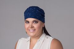 Шапочка Тюрбан БЛАНКА джинс синий Elza Meyger