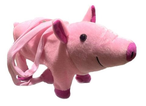 Поросёнок Мягкий c Поводком - Поет Русскую песенку, Ходит, размер 32 см