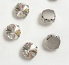 Стразы пришивные стекло в оправе, d 12 мм, серебро