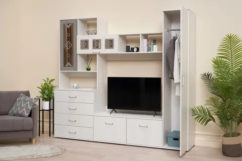 Гостиная Белла 1 ясень белый