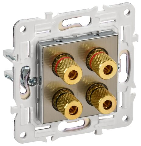 SKANDY Аудиорозетка 4-мест. SK-A01N никель IEK