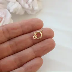 Замочек карабин круглый, 9 мм, позолота. З061