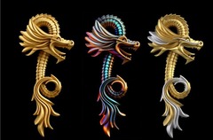 Силиконовый молд № 499 Дракон правый