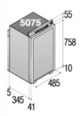 Абсорбционный холодильник (встраиваемый) Vitrifrigo VTR5075 TOP (72л)