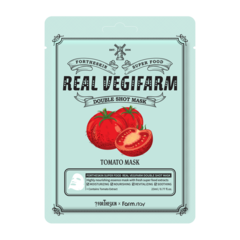 Маска для лица Fortheskin Super Food Real Vegifarm Double Shot Mask Tomato Томат для питания и отбеливания кожи 23 мл