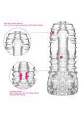 Прозрачный рельефный мастурбатор No.68 Stroker - 