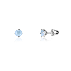 Серьги Crystal Circle с голубым халцедоном