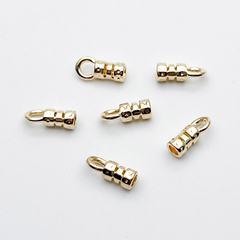 Концевик для шнура, цвет золото, размер 9,2*3,3 мм, внутренний диаметр 2 мм, цена за набор 2 шт