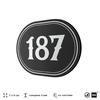 Номерок на дверь квартиры 187, для кабинета, офиса, шильдик 9 х 7 см, черный, Айдентика Технолоджи