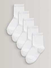 Носки хлопковые школьные для девочки Next A64-391, 5 шт., Белый