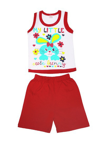 DL054-70-9-9 костюм детский (шорты+майка), красный
