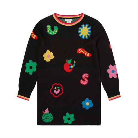 Платье Stella McCartney Kids Intarsia Knit Black