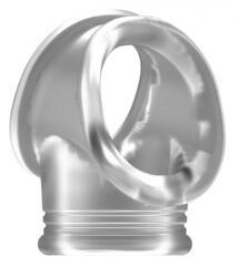 Прозрачное эрекционное кольцо для пениса и мошонки No.48 Cockring with Ball Strap - 