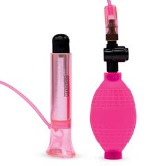 Розовый вакуумный стимулятор для клитора с вибрацией Vibrating Clitoral Pump with Quick Release - 