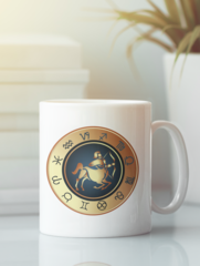 Кружка с изображением Знаки Зодиака, Стрелец (Гороскоп, horoscope)  белая 005