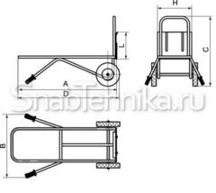 Тележка двухколесная с откидной платформой ТР-4ПТ. Чертеж