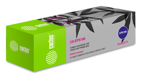Картридж лазерный Cactus CS-EPS188 S050188 пурпурный (4000стр.) для Epson AcuLaser C1100, C1100N, CX11, CX11N, CX11NF, CX11NFC
