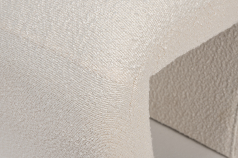 Банкетка 54x40x45см Garda Decor белая букле в минималистичном стиле