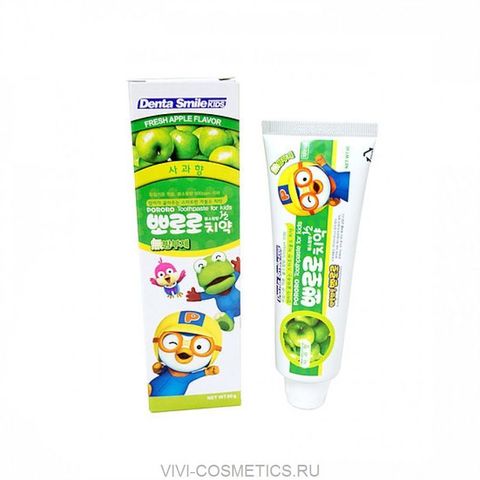 Детская зубная паста (зеленое яблоко) | DENTA SMILE kids Pororo (90g)