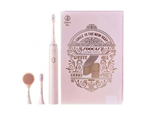 Зубная щетка электрическая Xiaomi Soocas X3U Pink Limited Edition Facial (с насадкой для чистки лица) (Розовый, подарочная упаковка)