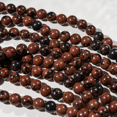 Обсидиан махагон натуральный, бусины в форме шара, 8,4мм