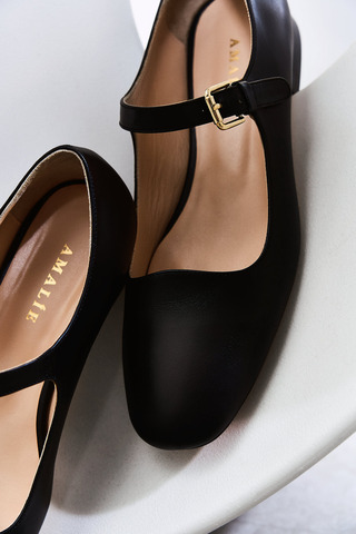 Балетки из натуральной кожи MARY JANE LOUISA / черный