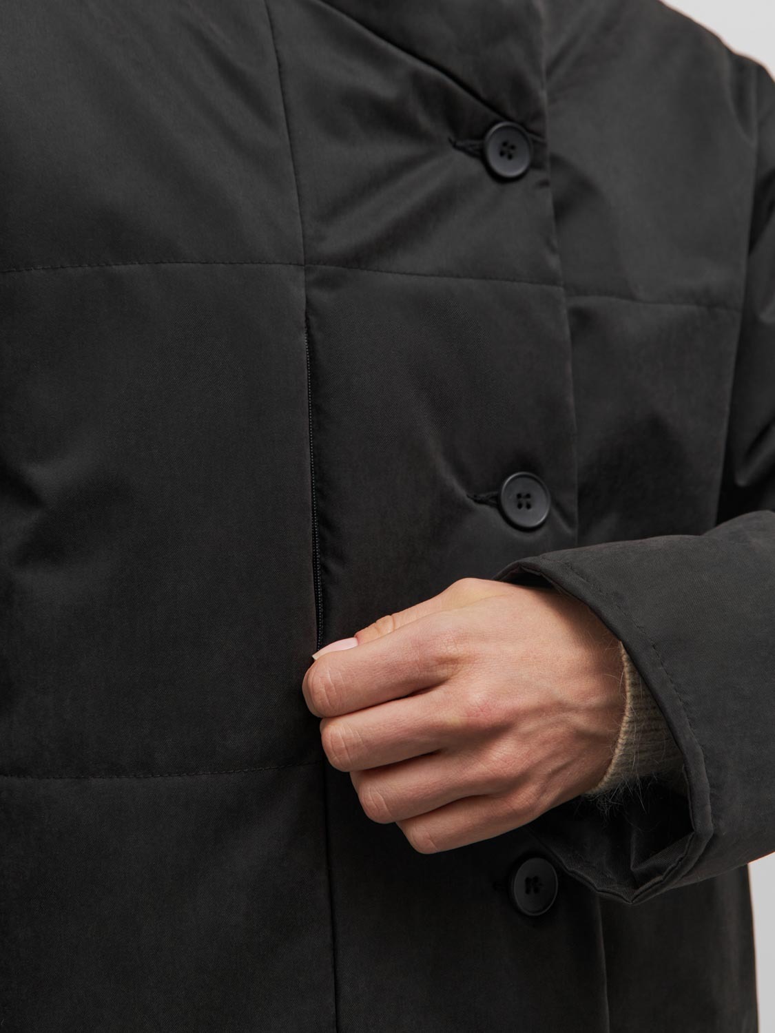 

Куртка Ноттингем со смещённой застёжкой, Черный