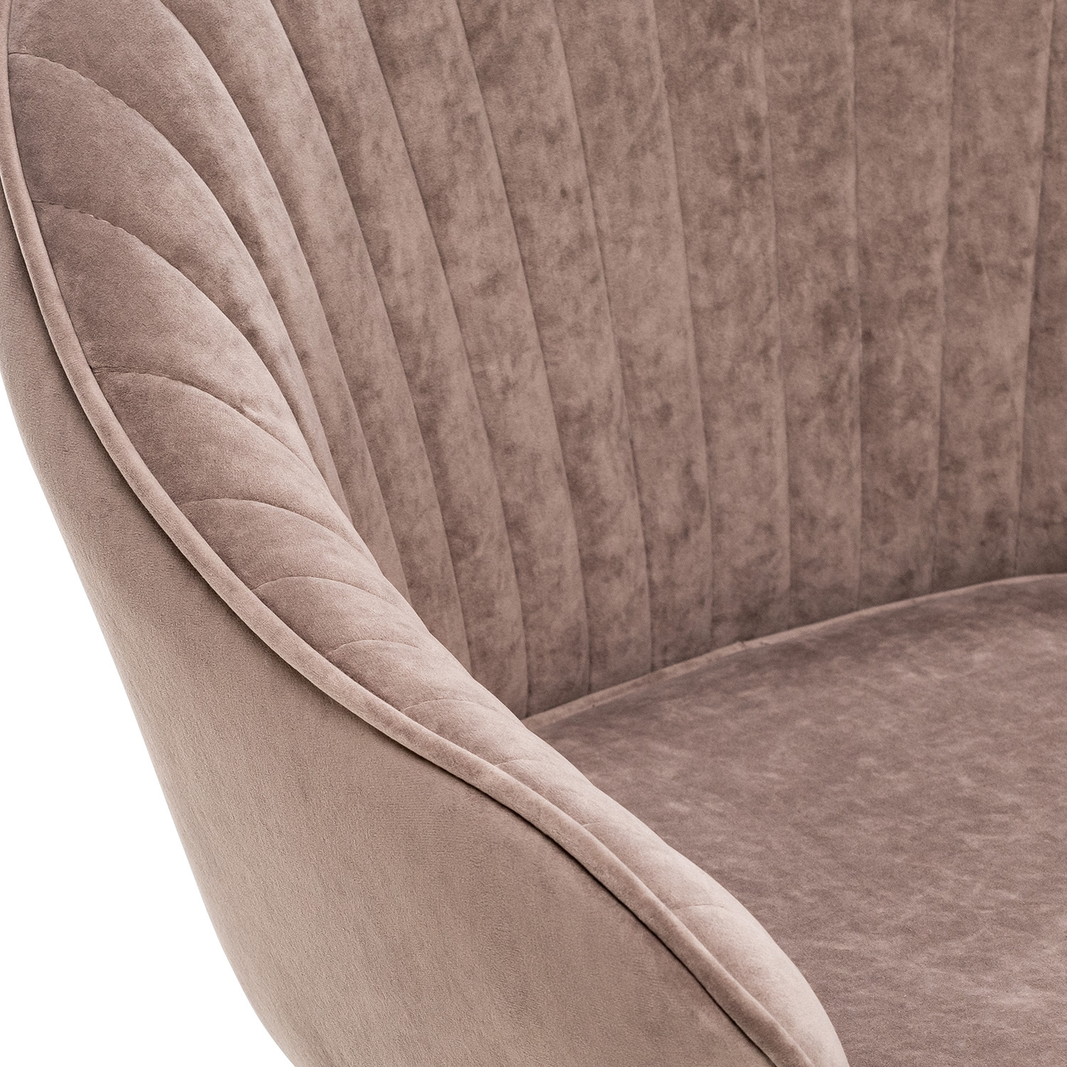 Стул с подлокотниками Leset Вайд, каркас Белый, велюр Латте, фото 7