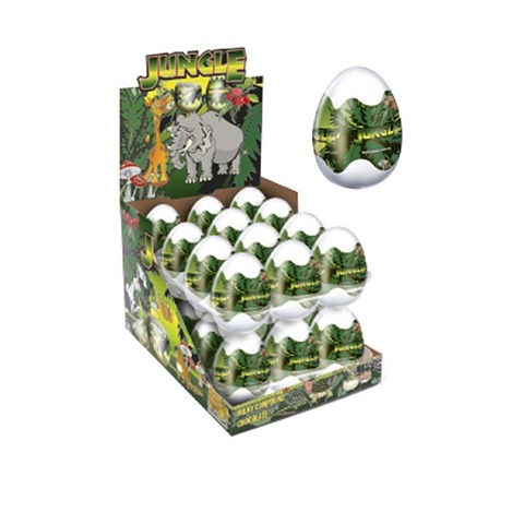 Egg Jungle- Шоколадное яйцо сюрприз Джунгли 1кор*6бл*24шт, 25гр