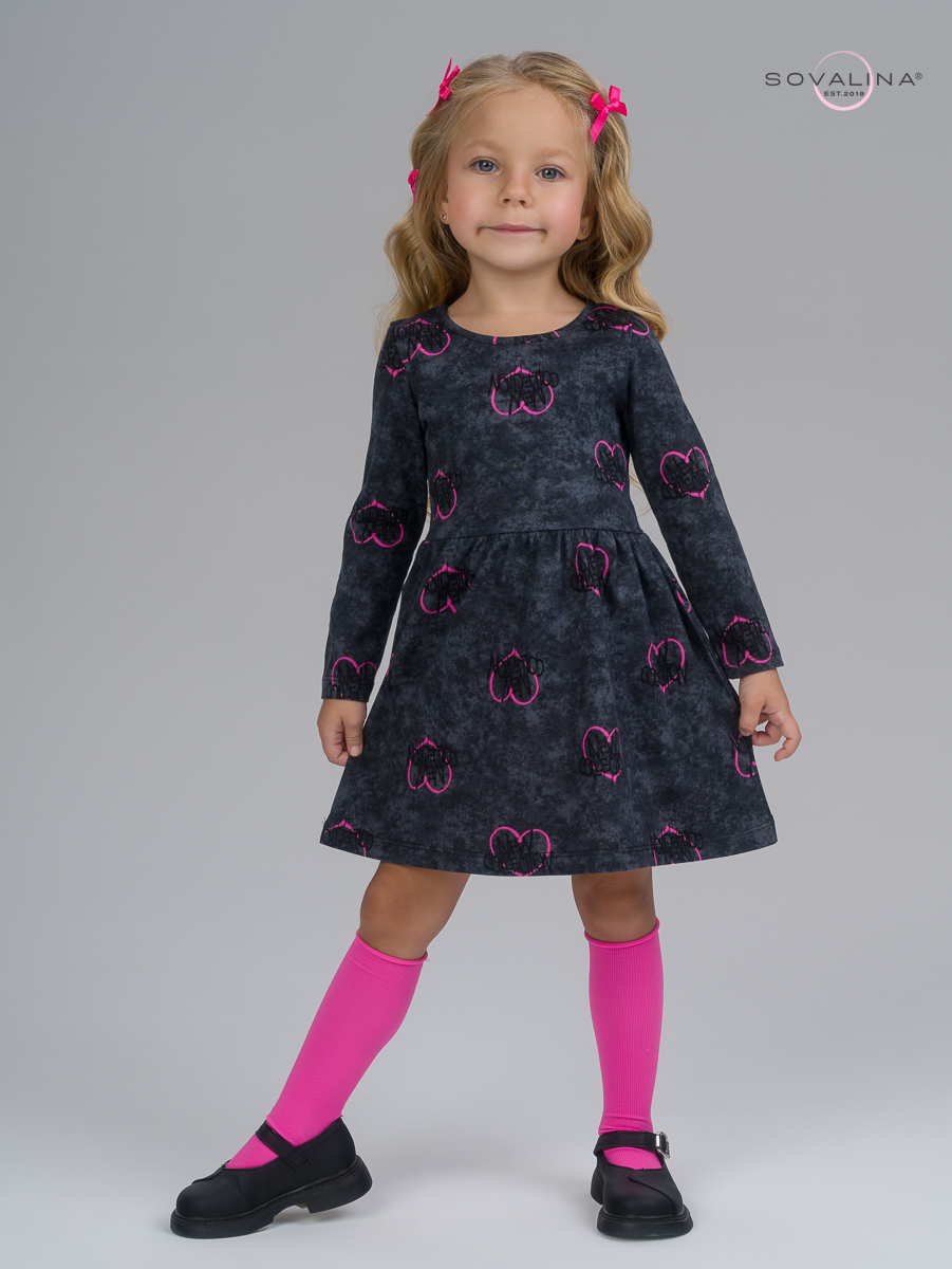 Платье Эля варенка графит сердце