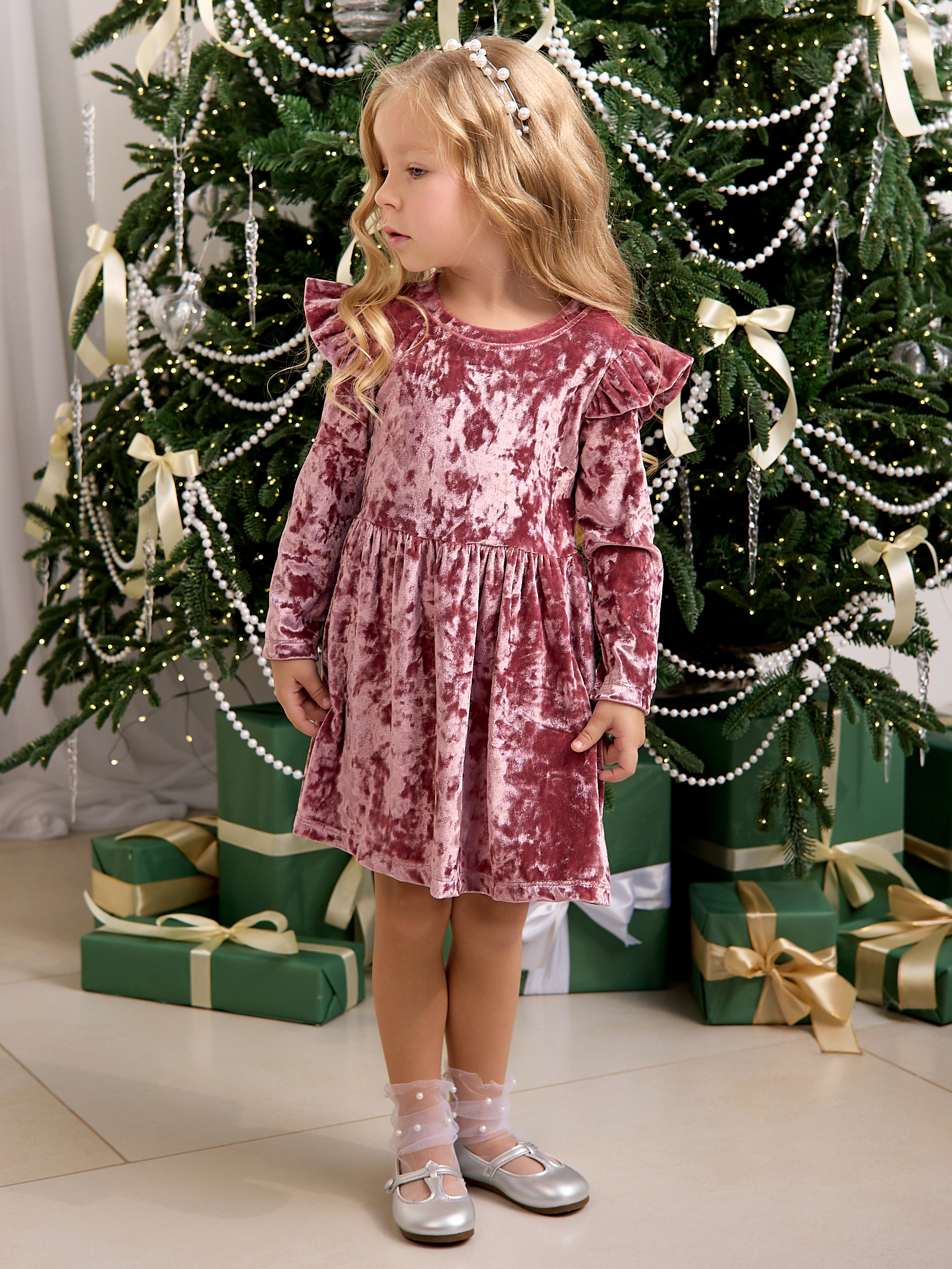 Платье Фея бархат роза