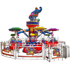 Электрическая Аттракцион карусель «Цирковой слоник», 6,5×6,5×4,2 м