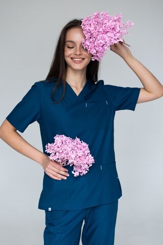 Блуза женская м640 toray стретч opal blue