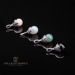 Кулон "Лист Гинкго". Тёмная морская волна.