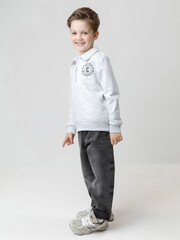джемпер  для мальчика  КР 302798/св.серый меланж к632