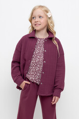 жакет  для девочки  КР 302577/насыщенная клюква к499