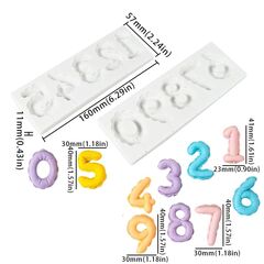 Силиконовая форма для леденцов «Цифры-Воздушные шары» 2 части