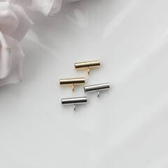 Трубочка с петелькой, спейсер, 10*3 мм, родий, П614