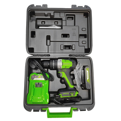 Дрель-шуруповерт ударная Greenworks GD24DD60K4 24V (60Нм) аккумуляторная, с АКБ 4 А/ч и ЗУ