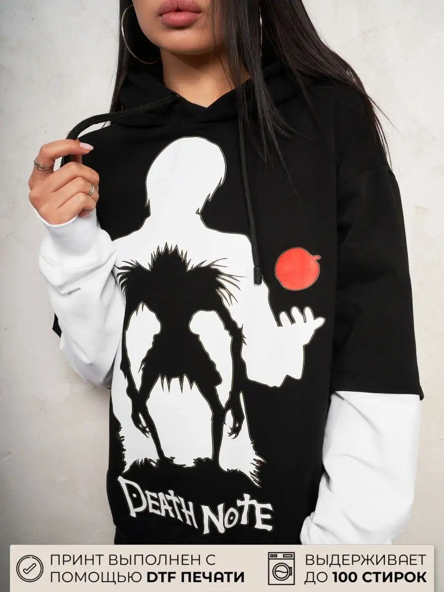 Худи женское мужское оверсайз с принтом аниме с капюшоном