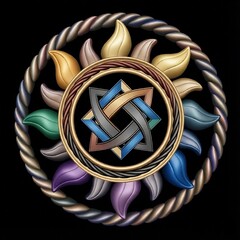 Силиконовый молд Славянский Оберег звезда Руси (Квадрат Сварога) в солнце