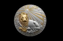 Силиконовый молд № 372 медальон Лев 6 см
