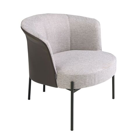 Кресло Angel Cerda 5109/A213 серое из ткани и экокожи