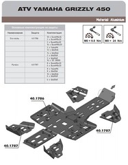 Защита днища для YAMAHA Grizzly 450 2009- STORM 1786